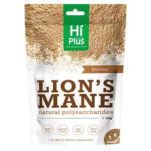 HiPlus Organic Lion's Mane Powder 1500mg per Serving | High-Concentrated Freeze-Dried Extract for Brain Energy & Immune Support | Non-GMO Vegan No Additives 302 Servings
