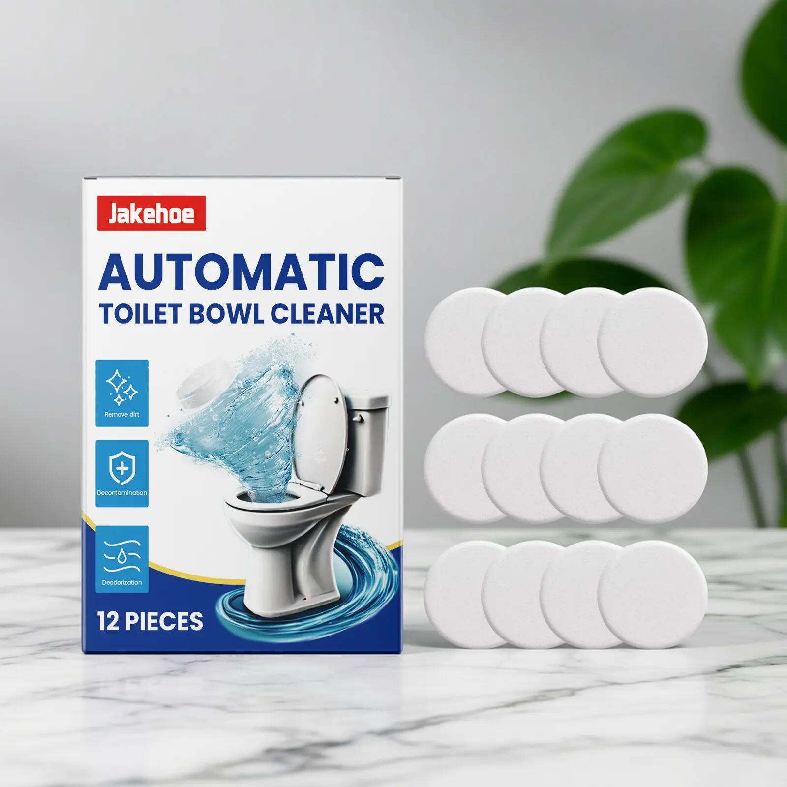 Bicarb & Acid Effervescent Toilet Cleaner Tablets - Enamel-Safe Home Cleaner, Bowl Deep Cleaner, Descaler for Effective Stain Removal, Urine Mark Elimination, Odor Neutralization, Pipe Dredging (Suitable for Glass, Pine Surfaces, Outdoor Use), Powerful Cl