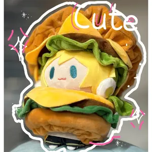 Hatsune Miku Kawaii Q Version Figure Doll Cute Hamburg Doll Clothes Anime Peripheral Bag Pendant Toy Soft Ornament Toys Gifts