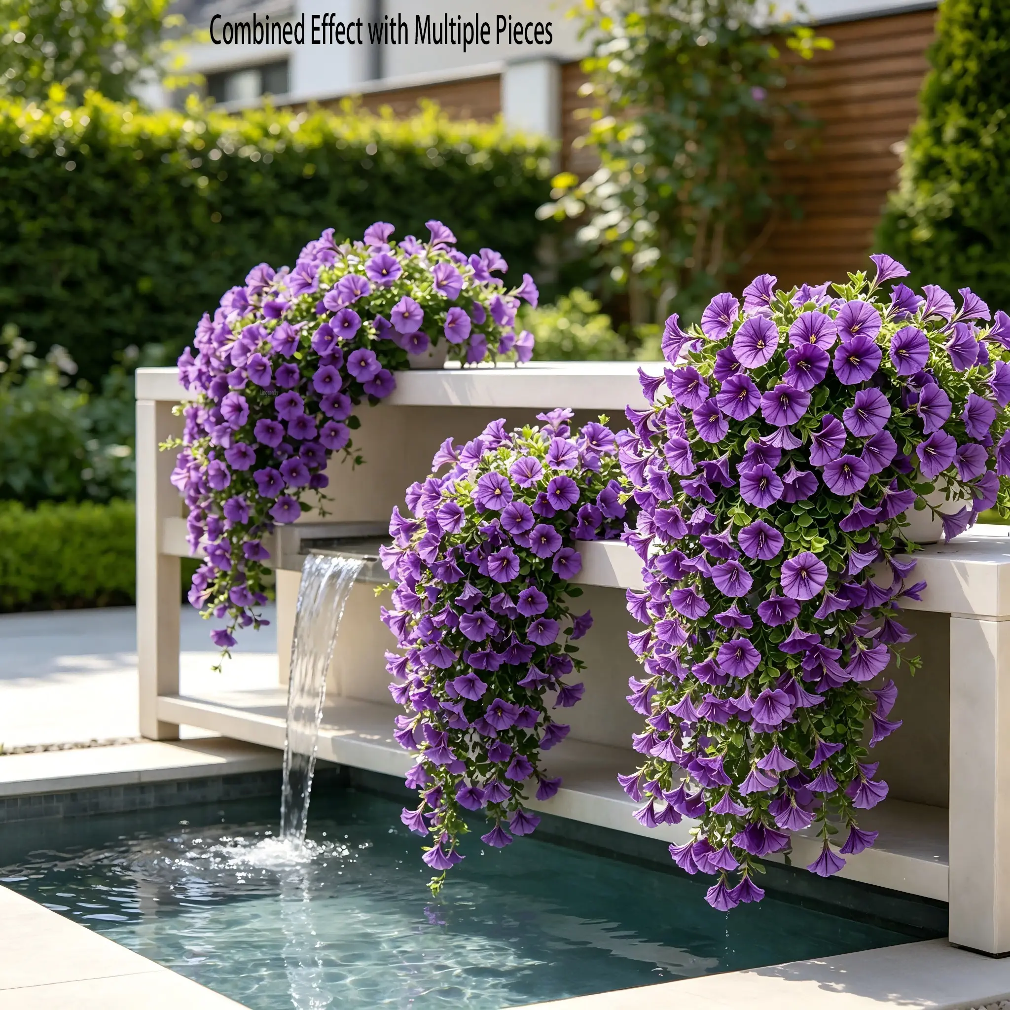 15 Artificial Morning Glory Wall Hangings, Decorative Swags for Balcony Courtyard, Outdoor Sunscreen Flower Vines, DIY Home Decoration