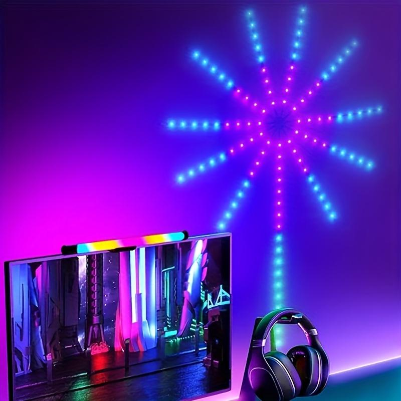 RGB fireworks effect LED ambient light, supports APP control, smart color-changing light strip, suitable for party lights, bedroom lights, and holiday decorative lights. Smart LED light.