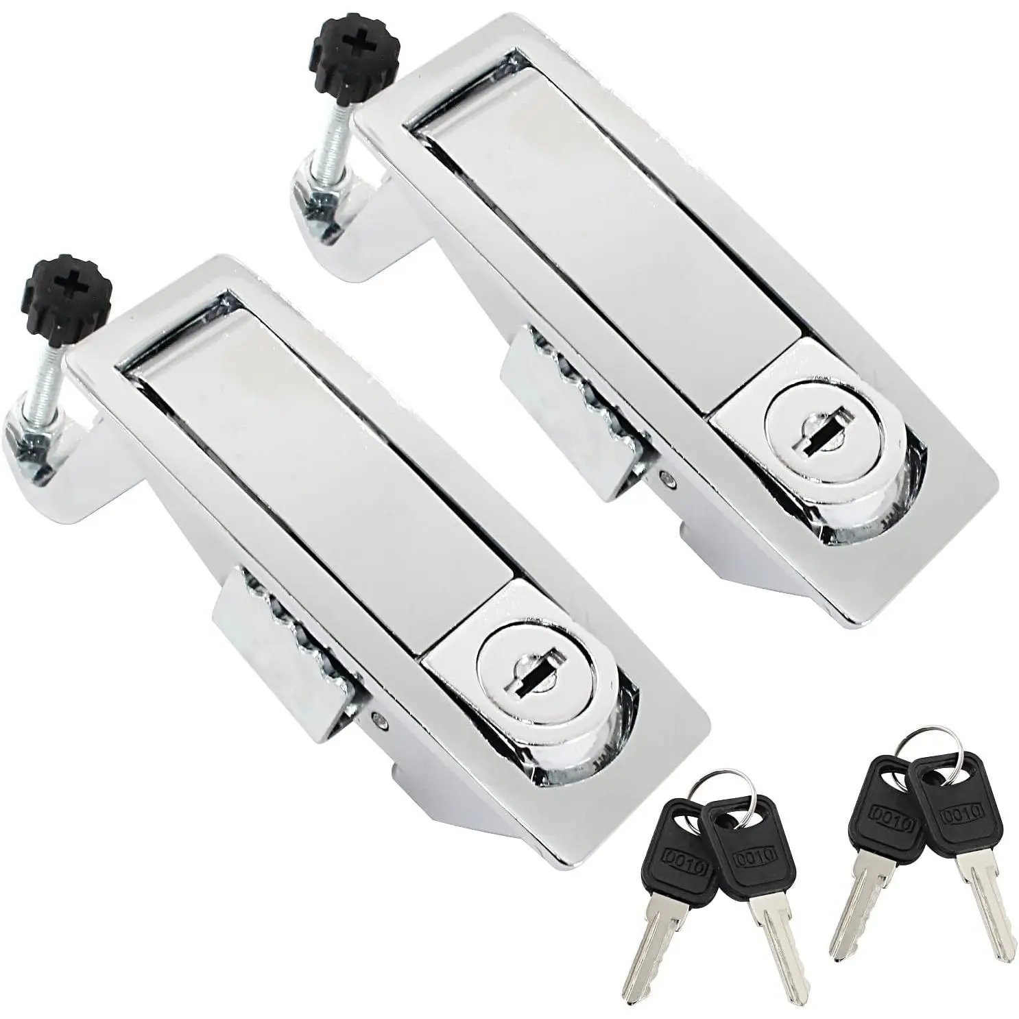 2 count Compression Latch Lock,  | Zinc Alloy, Trigger Latch Lock, Adjustable Lever, Hand Operated, Raised Trigger, With