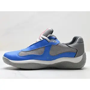 Men's trendy luxury americas cup trainers soft leather casual lace up shoes 2026 designer bike Fabric shoes size 40-45 athletic matte leather rossa athletic voyage running shoes