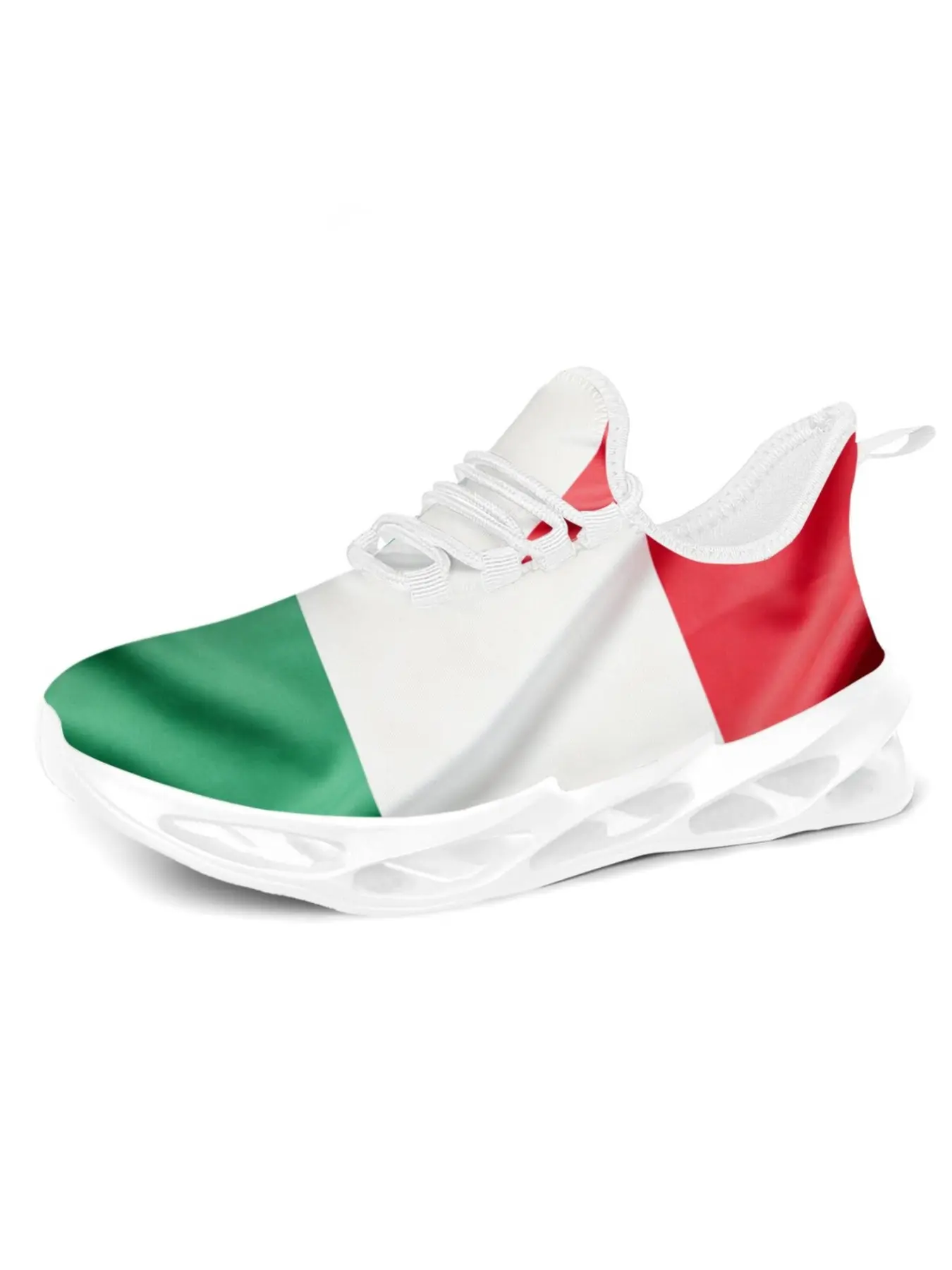 Couple Casual Shoes with Italian Flag Pattern, Textile Upper, Eva Sole, All-Over Print, Eu35-Eu8, Men's and Women's Footwear