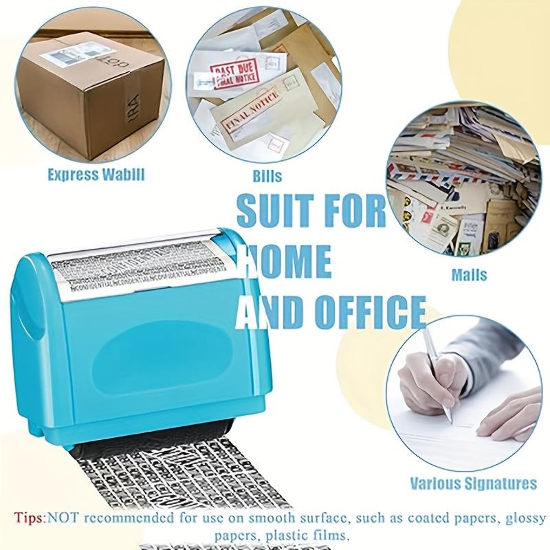 Identity Privacy Roller Stamp - Includes 3 Refill Ink Cartridges - Wide-Coverage Security Seal for Confidentiality, Address Obfuscation, and Privacy Protection