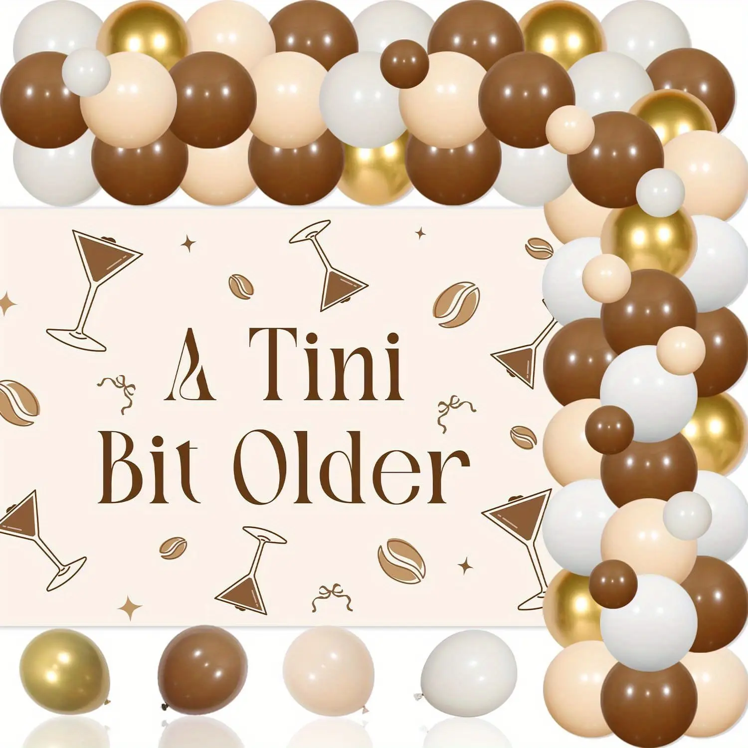 1Set A Tiny Bit Older Balloon Garland Arch Kit Birthday Decorations Espresso Martini Backdrop Martini Bar Themed Coffee Cocktail Party Decor Coffee Beans Background for Coffee Shop Birthday Party Supplies