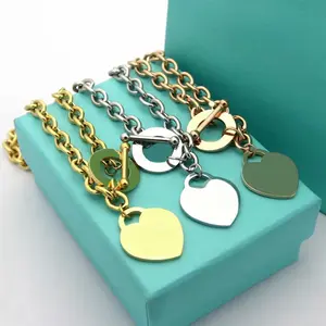Vintage Timeless Heart Necklace Bracelet Set For Women Men Viral Classic Minimalist Chunky Chain Jewelry Kit Daily Stackable Accessory Y2K Dark Academia Neutral Aesthetic Unisex Matching Gift Set For Girlfriend Friend Office Outfit Layering