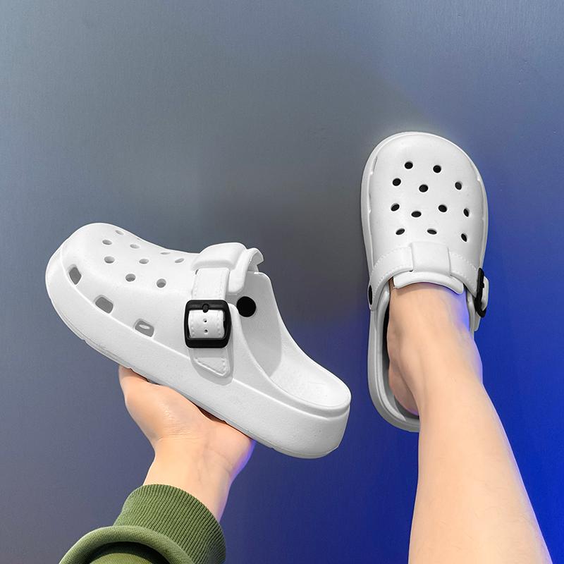 Cloud Walk Holes Slippers, Eva Material, Solid Pattern, Less Than Ankle Height, Fashion Style, All Seasons Wear, Comfortable Footwear