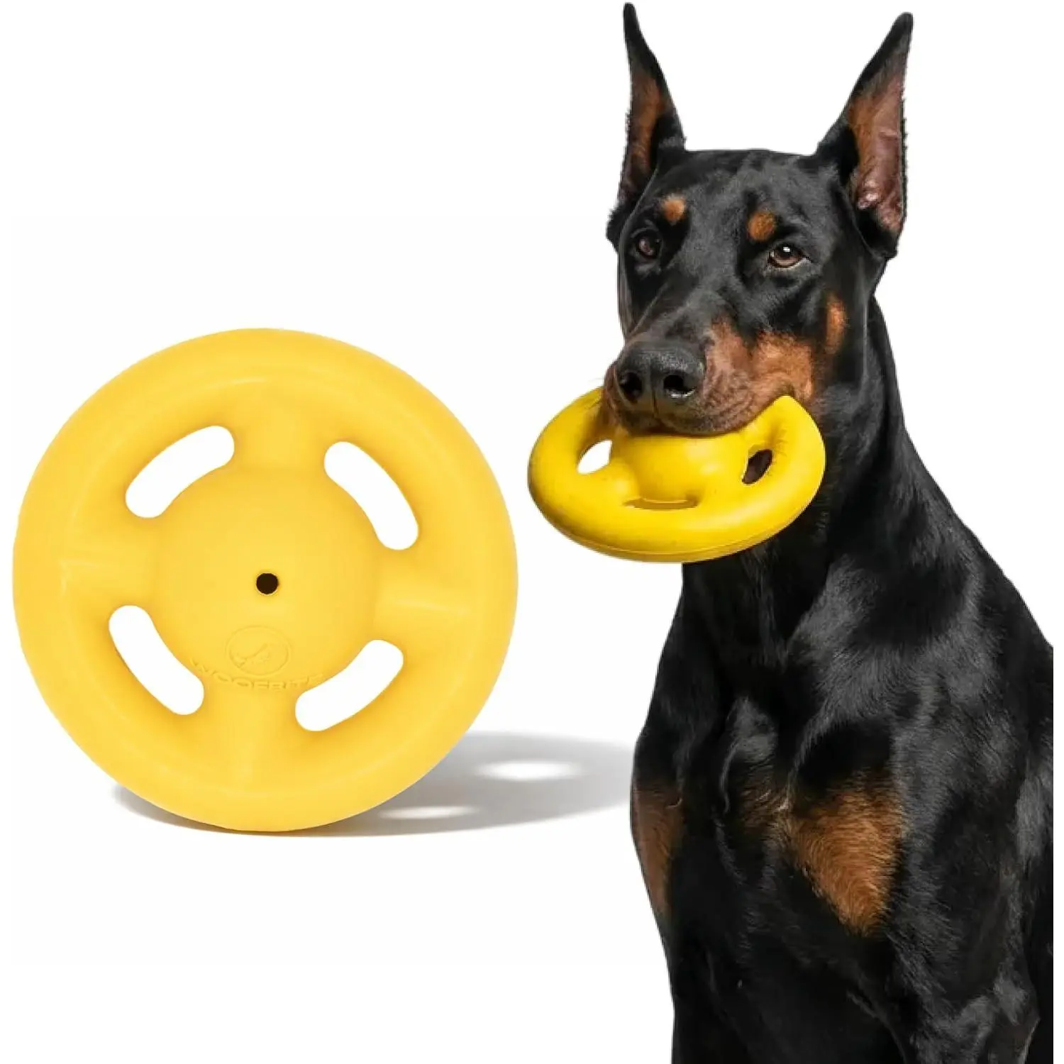 Virtually Indestructible   Ball - Lifetime  - Tough, Durable   for Aggressive Chewers - Safe   Rubber - , Fetch, Puzzle - Med/Large, 6"x2.5"