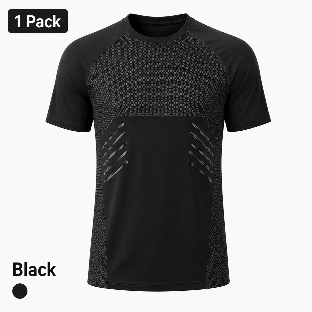 DOH Men’s Compression Workout Shirt, Short Sleeve Athletic Gym Tee, Breathable Mesh Slim Fit Sports T-Shirt for Training Fitness1pack/3pack