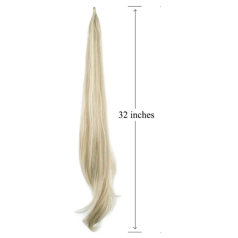 2026 NEW  Long Layered Ponytail Synthetic Hair Extension Blonde Pony Tail Flexible Hair Ponytails Hairpieces