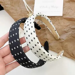 PROLY New Fashion Headband For Women Classic Dot Point Hairband Black White Headwear Summer Cool Hair Accessories Girls
