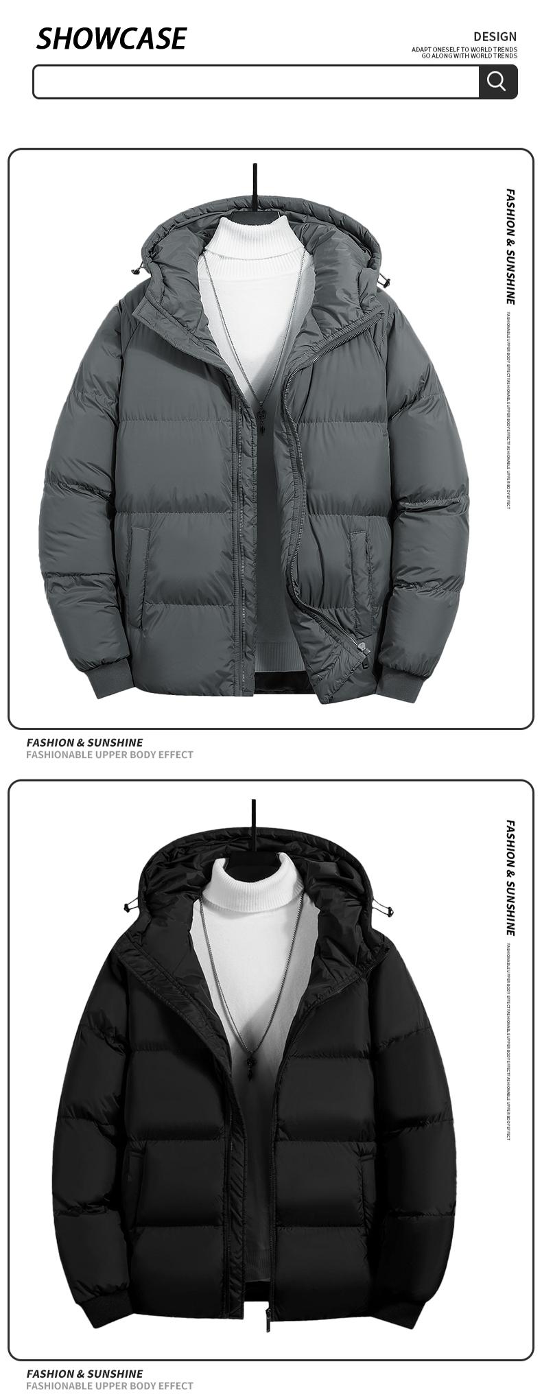 Men's Plain Pocket Zip Up Thick Warm Hooded Puffer Coat, Regular Fit Long Sleeve Padded Winter Coat, Menswear, Cold Weather Gear, Mens Clothing, Jackets for Men, Jackets, Men's Clothing