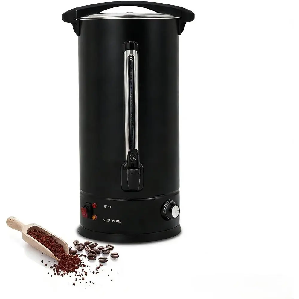 Gaomon Commercial Coffee Urn, 3.7 /4.2/4.8 Gal Double Wall Insulation Coffee Dispenser, Stainless Steel Large Hot Beverage Dispenser with Automatic Temperature Control & Faucet for Party Buffet, Black