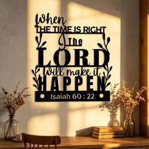 Metal Wall Art Isaiah 60:22 Bible Verse, Inspirational Christian Cutout Wall Hanging, Home Decor, Religious Decoration, Spiritual Decor for Bedroom Living Room Farmhouse