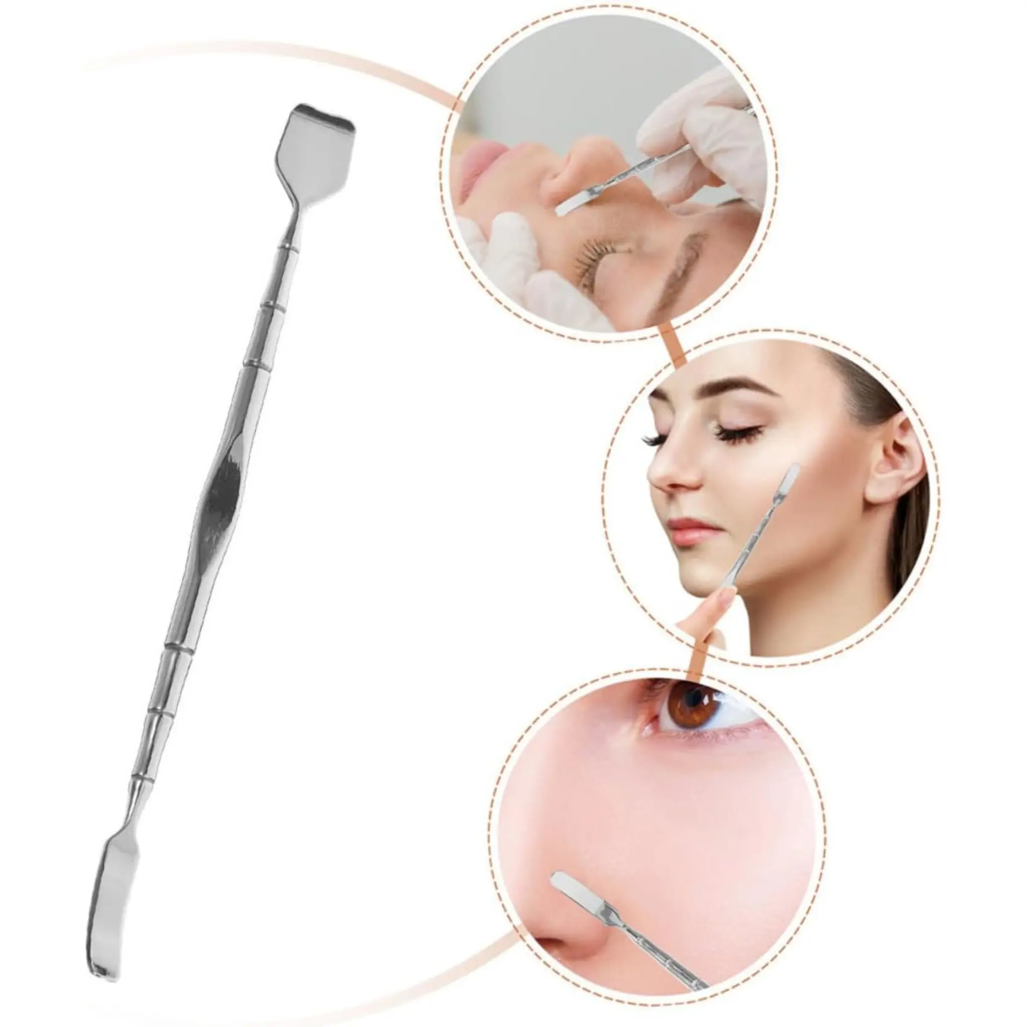 1/2 pc, blackhead remover, Blackhead cleansing tool, comedone extractor, pore cleanser, whitehead removal, facial skin care tool, reusable face scraper, dual ended skin spatula, stainless steel beauty tool, blemish extractor, professional tool