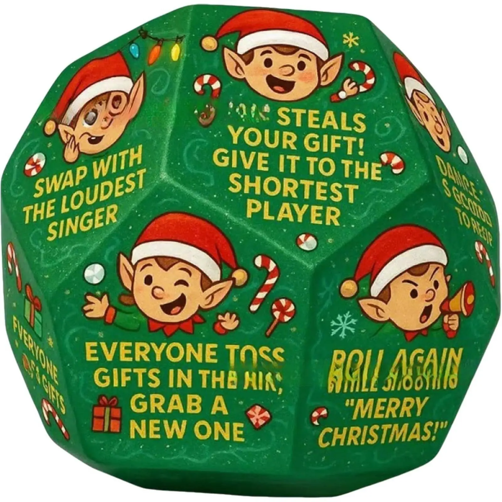 Fun Gift Exchange Game Dice for Adults, Hilarious Family Holiday Party Dice Game, Christmas Stocking Stuffer Accessory for Xmas Gift Swap with Friends and Family, Dice Set