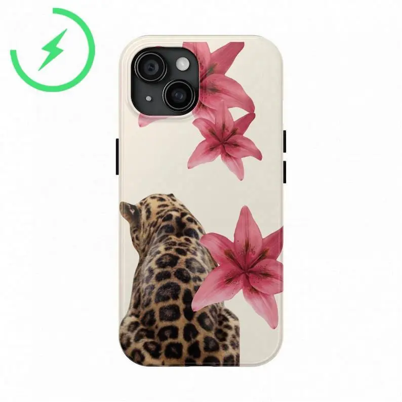 Magnetic for iPhone 17 ProMax Leopard Phone Case Cheetah Phone Case Lily Phone Case Flower Phone Case Aesthetic Phone Case for iPhone 17 ProMax and  16, 15, 14, 13, 12, 11 Pro Max,  for iPhone 16e