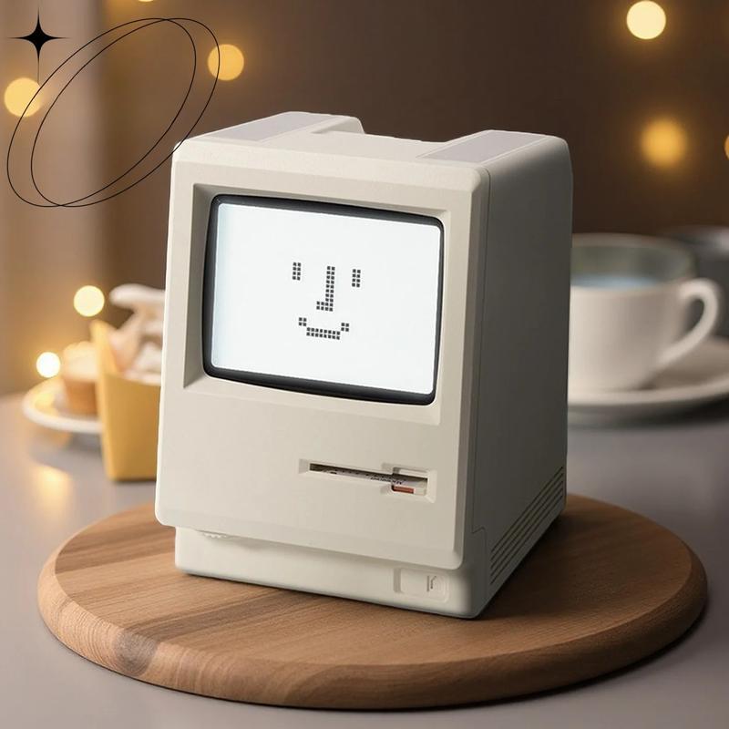 Macintosh Retro Mini Computer Desktop Clock Table Ornament Creative Gift for Boyfriend Birthday Unique Design Decor Set advent calendar 2025 usb connection adhd cleaning planner household daily schedule category sticker Funny Dumpster Fire Stress