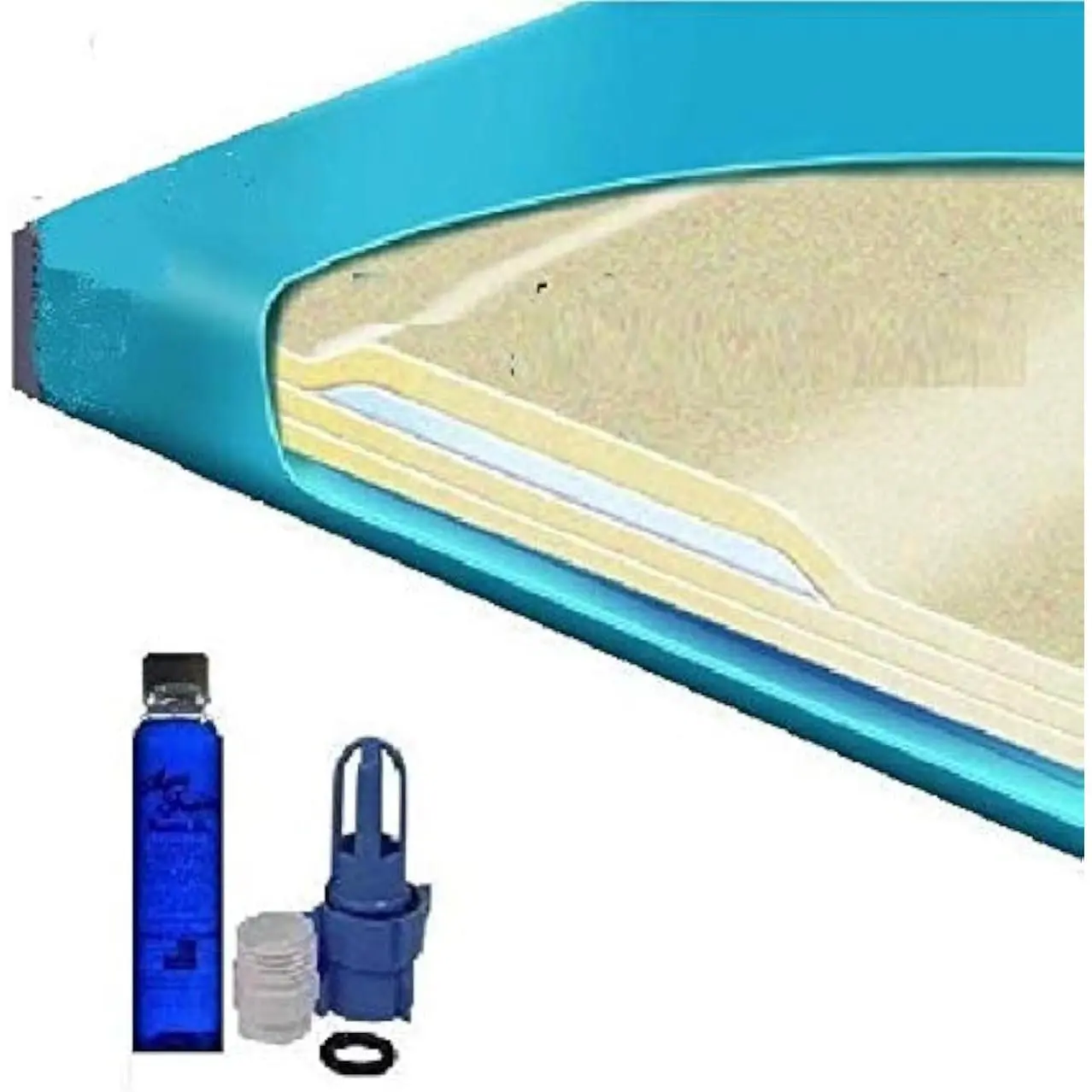 3000L 80% Semi Waveless Waterbed Mattress with Fill Kit and 4oz Conditioner