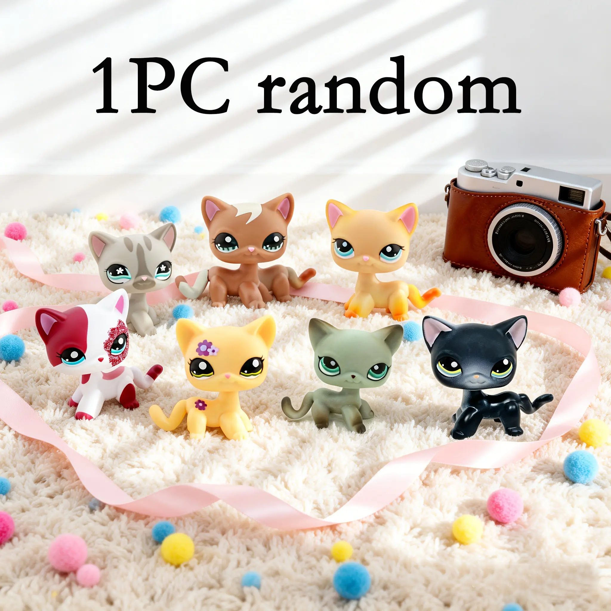 Mini Pet Shop Lps Shorthair Cat Doll Ornaments, Different Eyes Lps Rare Collectible Figure, Pet Shop Animal Action Figures, Christmas Birthday Gift