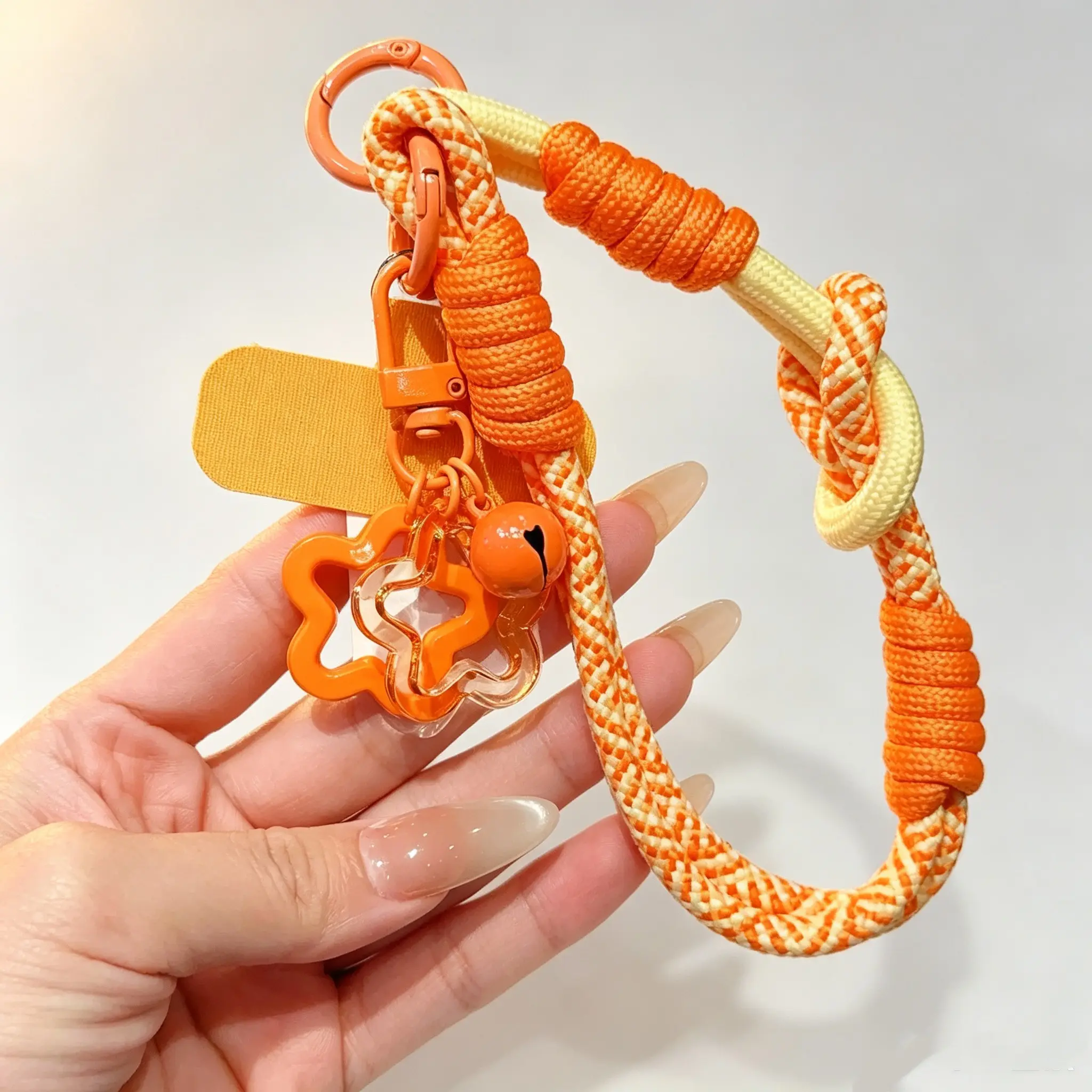 Two-Piece Set: Nylon Phone Lanyard + Charm, Durable Bungee Star Lanyard, Colorblock Braided Cord, Ideal for Phones, Cameras, Bags, Water Bottles