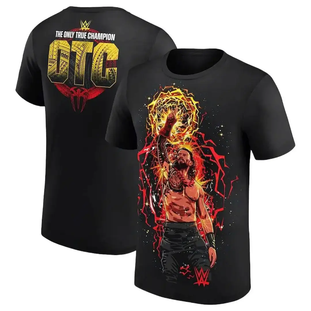 Unisex Black Wrestling Graphic T-Shirt, Cartoon Combat Sports Tee, Cotton Short Sleeve Streetwear Shirt for Men & Women