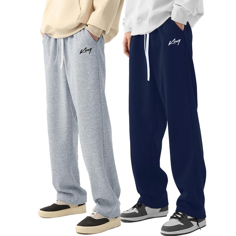 3PCS Men's sports casual pants, fashionable casual loose elastic waistband sports pants, men's clothing, trousers, black and gray men's clothing, trousers letter printing design sports pants, running fitness pants all year round, 95% polyester 5% spandex.