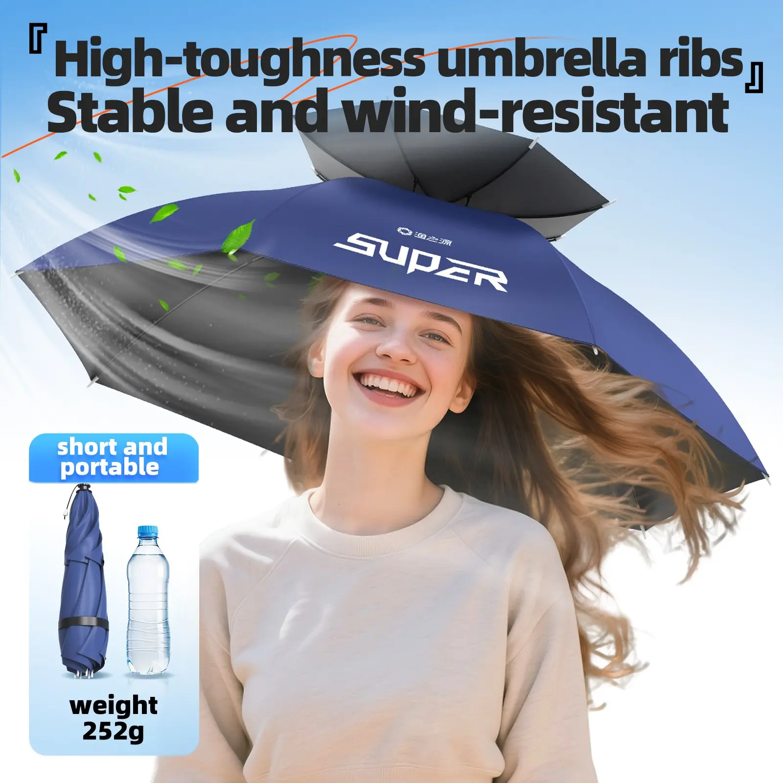 Double-Layer Sun Hat with Wind Protection, Comfortable Rubber Headband, Ideal for Fishing and Outdoor Activities, 1 Piece Set