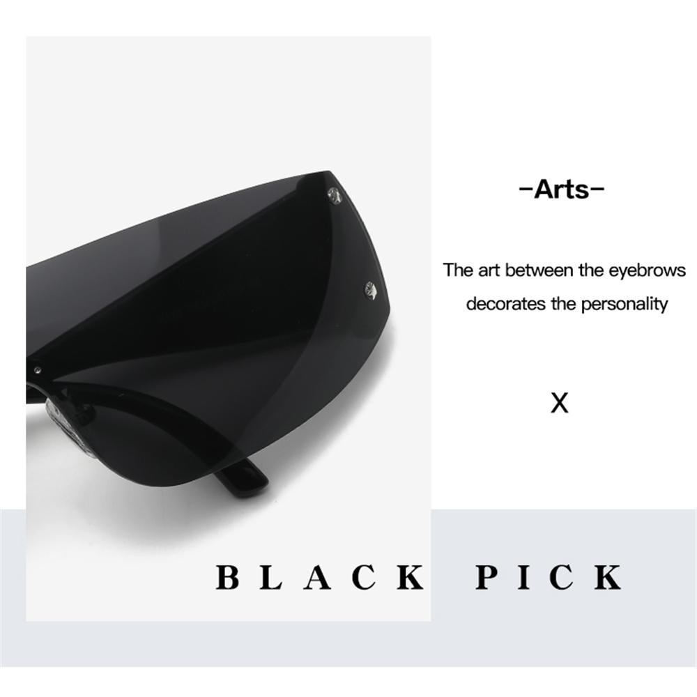 1pc Trendy Rimless Star Y2K Sunglasses for Women Men Punk One Piece Goggles Oversized Wrap Around Shades 2000's Eyewear UV400