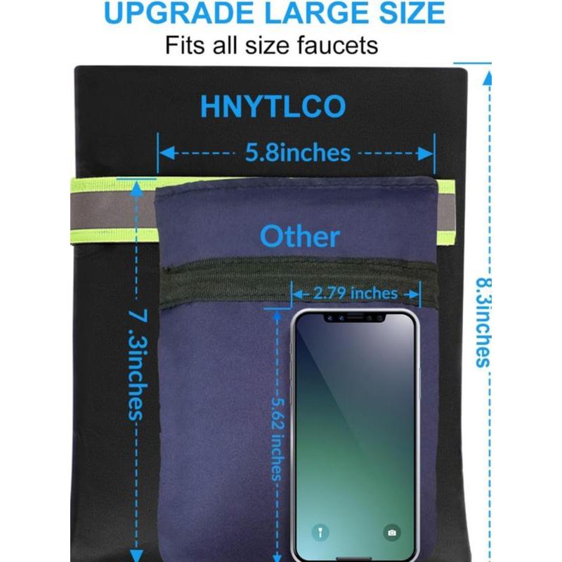 2 Pack Outdoor Faucet Covers for Winter 8.2" H x 5.9" W Freeze Protection Insulated Waterproof Spigot Cover Thicker Dual-Side 420D Oxford Cloth Flexible Hook-And-Loop Straps System Gift