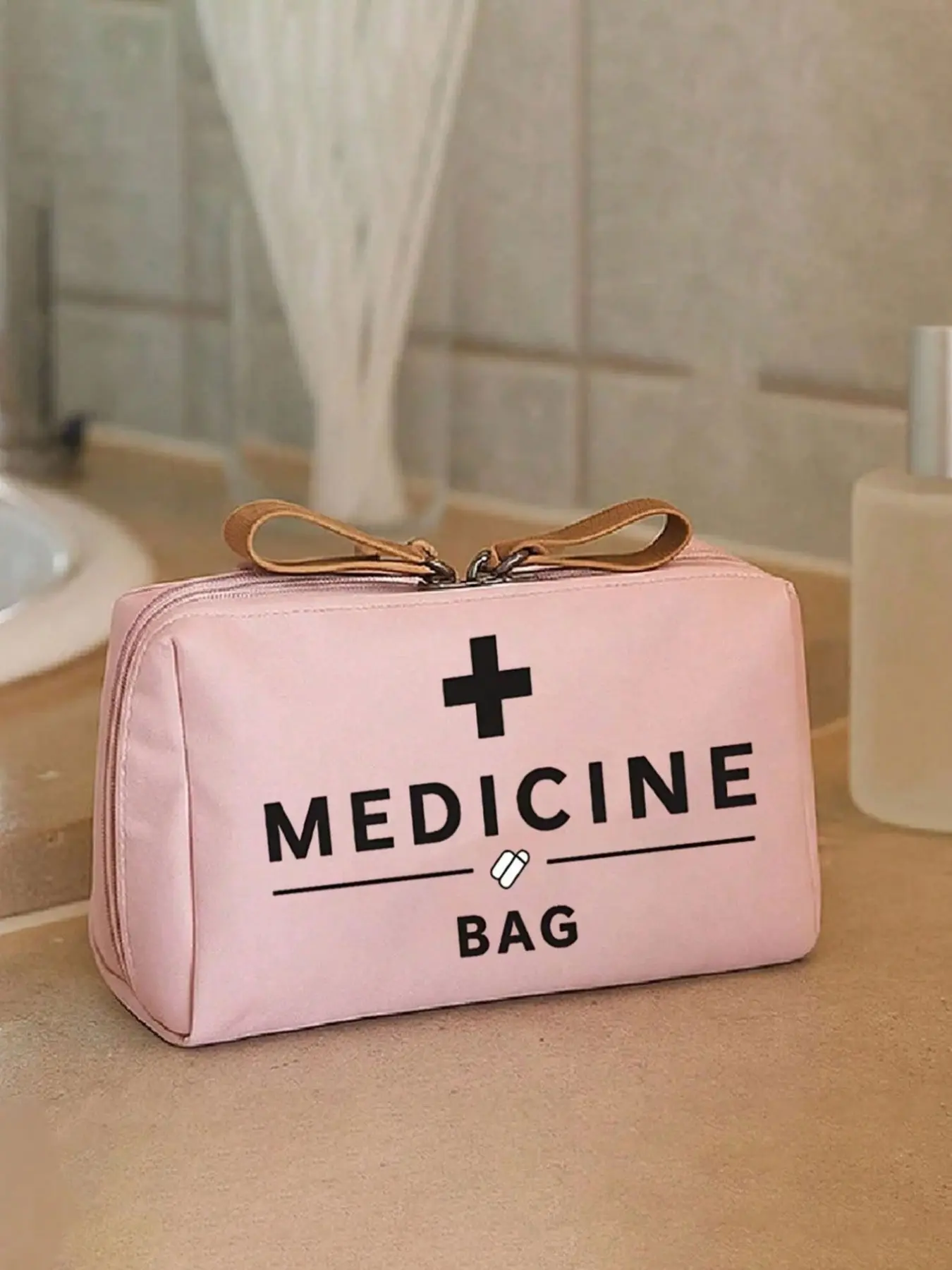 Portable Medicine Pouch, Large Capacity First Aid Kit, Retro Medicine Bag for Women, Compact Medicine Box, Camping Medical Emergency Bag, Emergency Relief Bag, Emergency Kits, Outdoor Emergency
