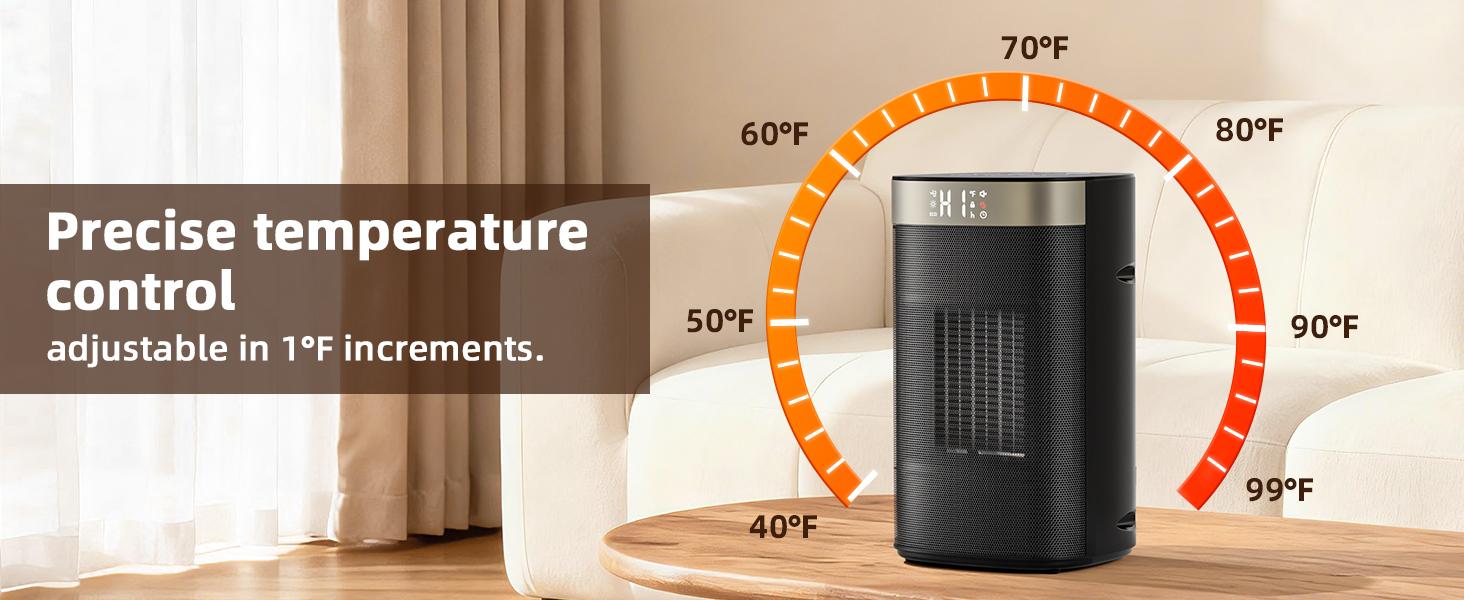 R.W.FLAME 1500W Space Heater, Fast Heating & Energy Saving Portable Electric Heater with Remote for Indoor Use, 5 Modes Adjustable Thermostat 24H Timer, Safe Quiet for Bedroom Office Home Use