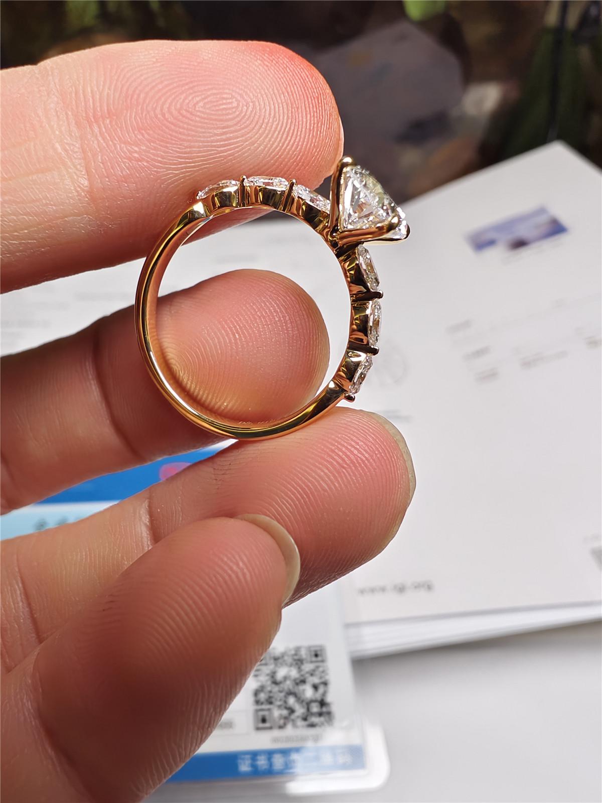 10K Solid Real gold Lab grown Diamond 4CT Oval IGI Diamond Ring Engagement ring Female MARQUISE 18K yellow gold wedding ring