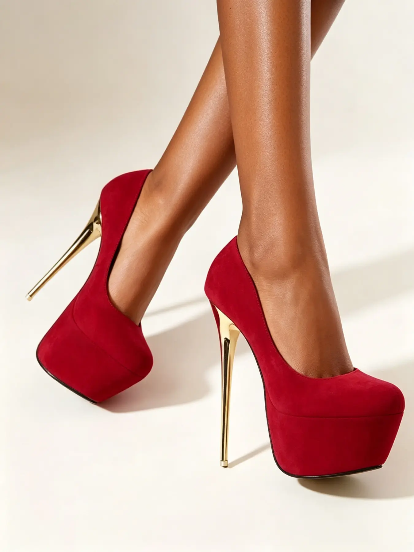 Plus Size 35-42 All Seasons 2026 New Super High Heeled Platform Pumps Suede Shallow Mouth Spiral Thin Heel Sexy Elegant Women's Banquet Party Nightclub Commute Versatile High Heels
