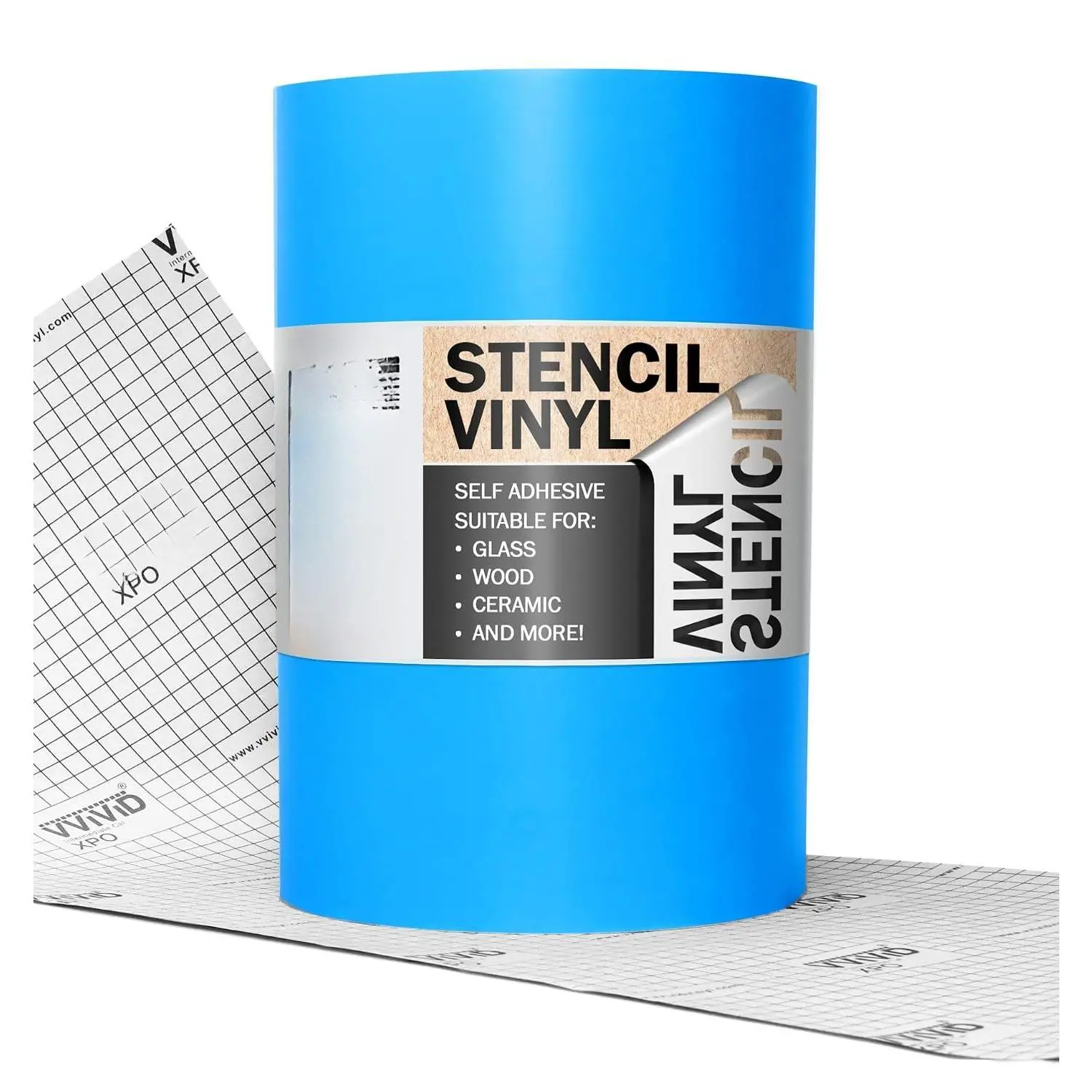 Blue Stencil Vinyl Masking Film with Anti-Bleed Technology (12in x 5ft)