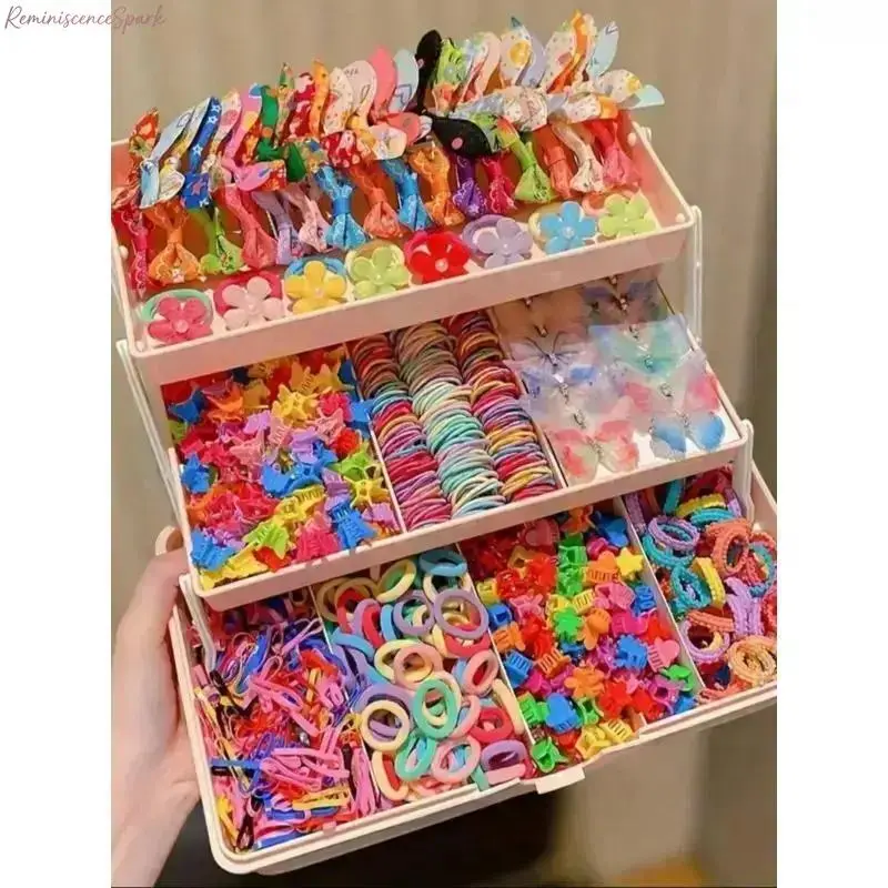 555 Pcs Butterfly & Flower Hair Accessory Set, Dopamine Aesthetic Hair Ties, Claw Clips and Non-Slip Barrettes, Trendy Hair Decor for Women and Girls, Daily Casual and Party Hairstyling
