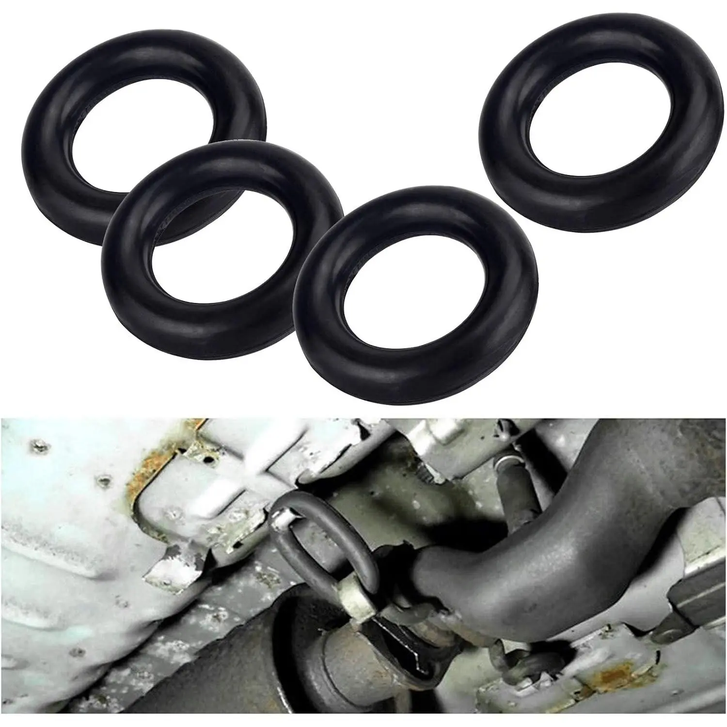 O-Ring Car Exhaust Rubber Hanger Insulator Bracket Bushing Mount Universal 4Pcs