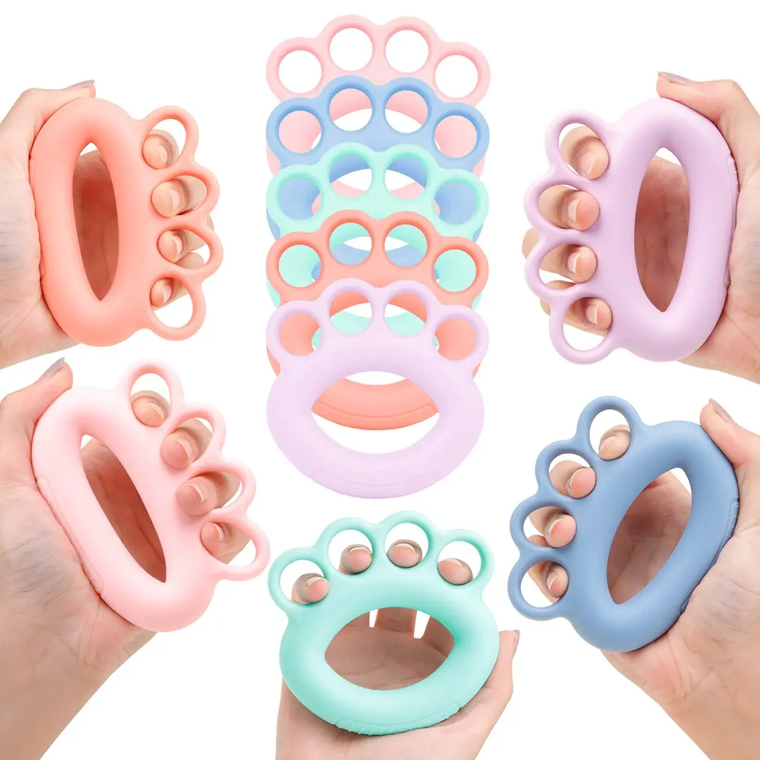 Children and Adults Piano Guitar Silicone Ball Finger Strength Trainer, Grip Strengthener, 4 Strings, No Ca Prop 65, No Ca Prop 65 Re, Grip Training Aids