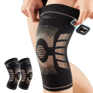 2 Pack Copper Knee Brace for Women & Men, Copper Infused Compression Knee Sleeve for Arthritis Pain Relief & Knee Support, Anti-Slip Design with Pull Tabs for Running, Gym, Daily Wear (Large)