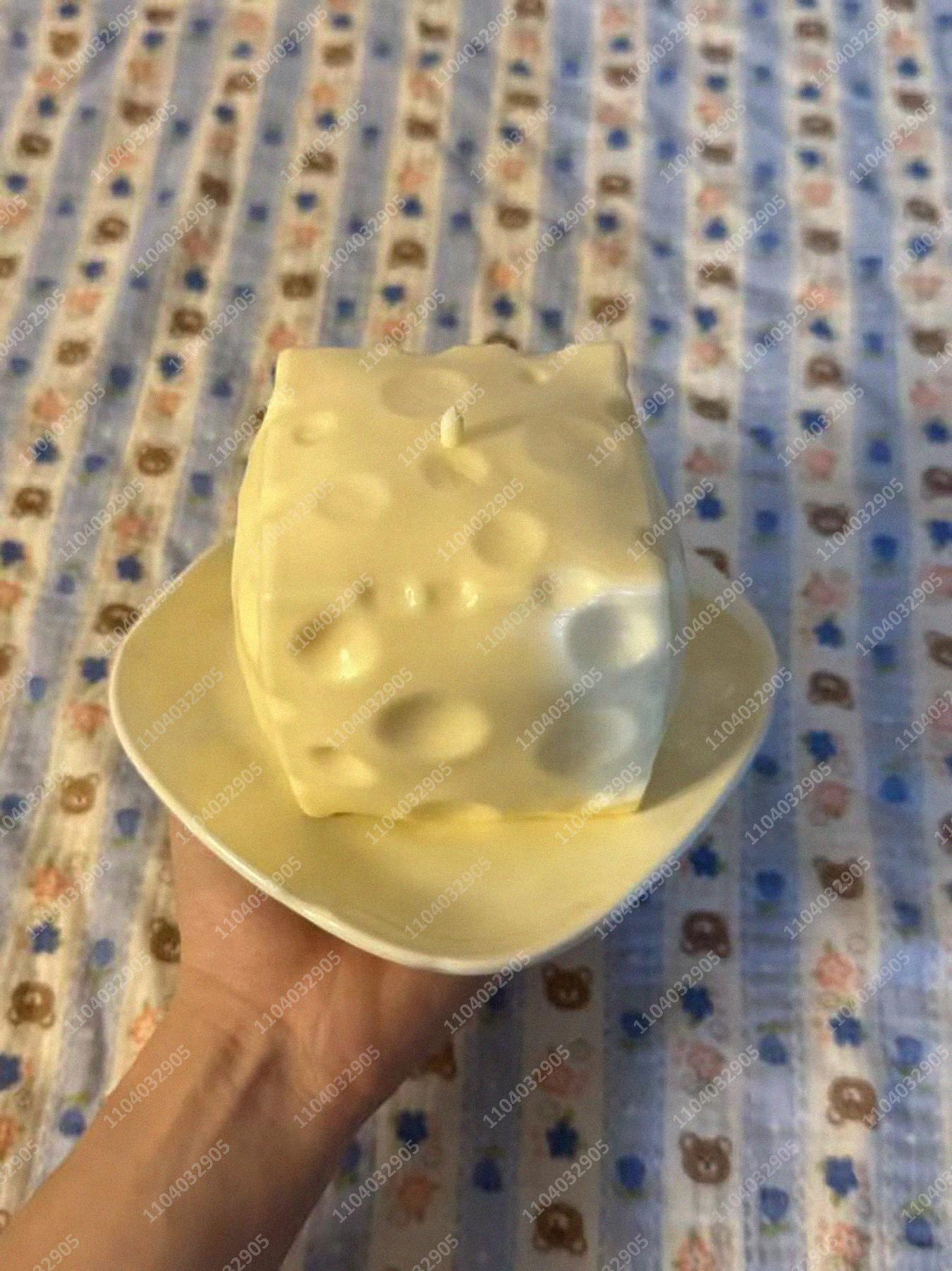 Jumbo Cheese Cube Stress Ball Big Cheese Shapeable Squeeze Ball Non-Bounce Fidget Toy ASMR Sensory Anti-Stress Christmas Gift