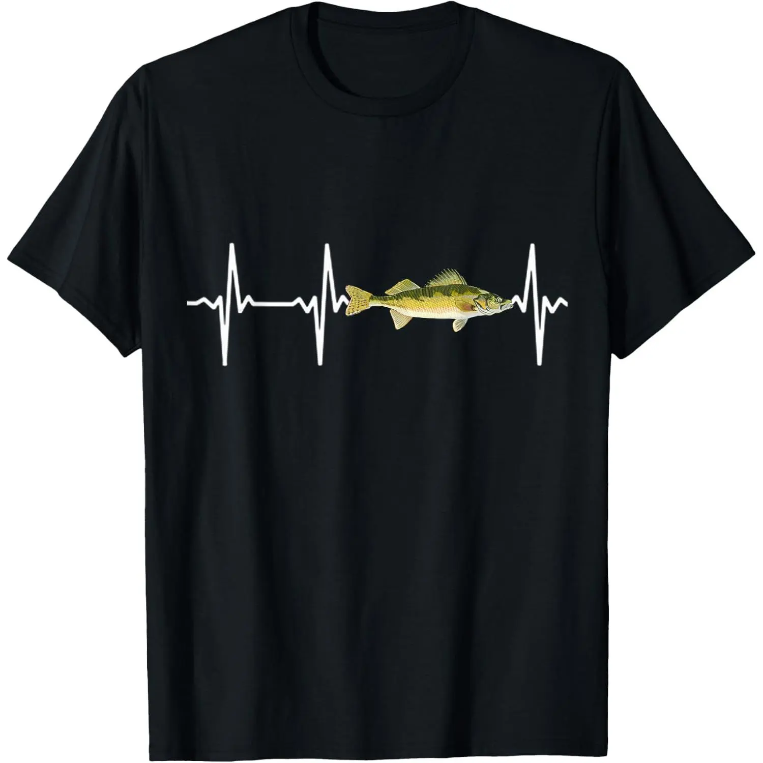 Walleye Heartbeat for Freshwater Fish Fishing Lovers T-Shirt