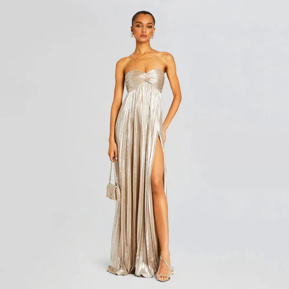 Women's Sleeveless Strapless Summer Bodycon Dress - Elegant High Split Formal Wear, Evening Gown, Sexy Clubwear, Formal Dresses For Women, Elegant Evening Dresses