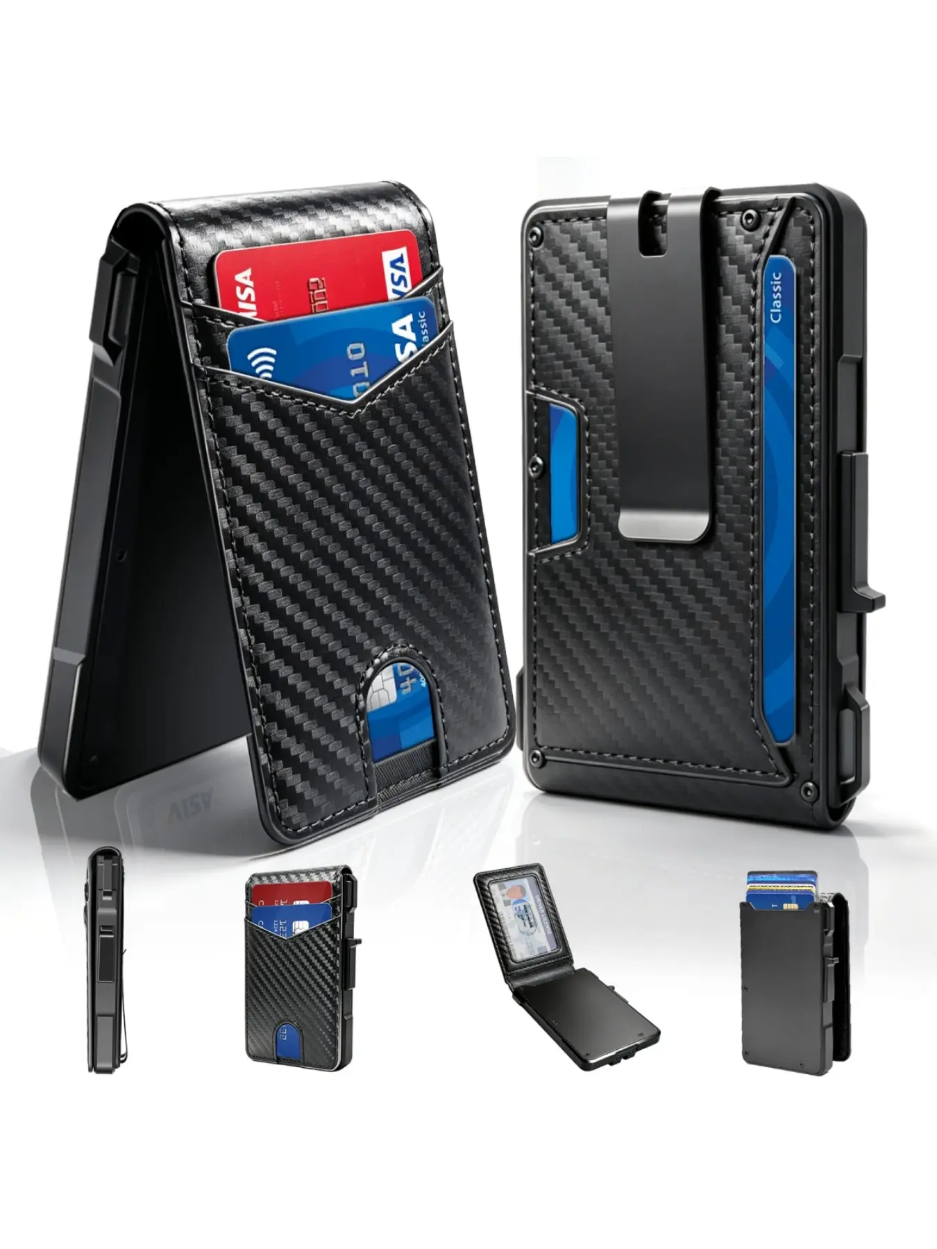Hot Selling Puleather Men's Wallet, Slim Pop-Up Bi-Fold Wallet with Money Clip, Magnetic Closure Leather Card Holder Rfid Wallet