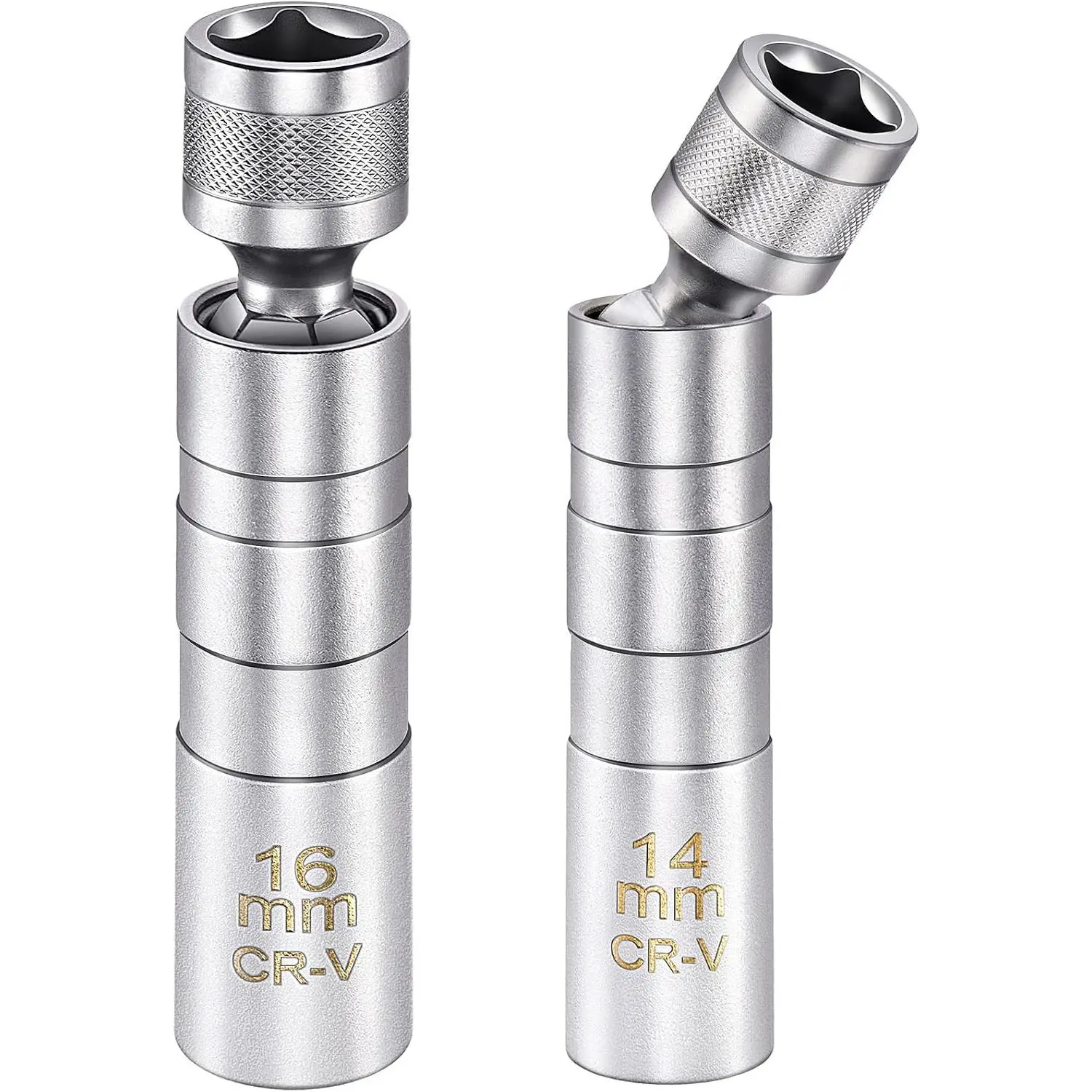 Swivel Spark Plug Socket Set, 14mm 16mm 3/8 Inch Drive | 14Mm and 16Mm  Swivel Spark Plug Sockets with Thin-Wall 3/8 Inch Drive Design for Automotive Repairs