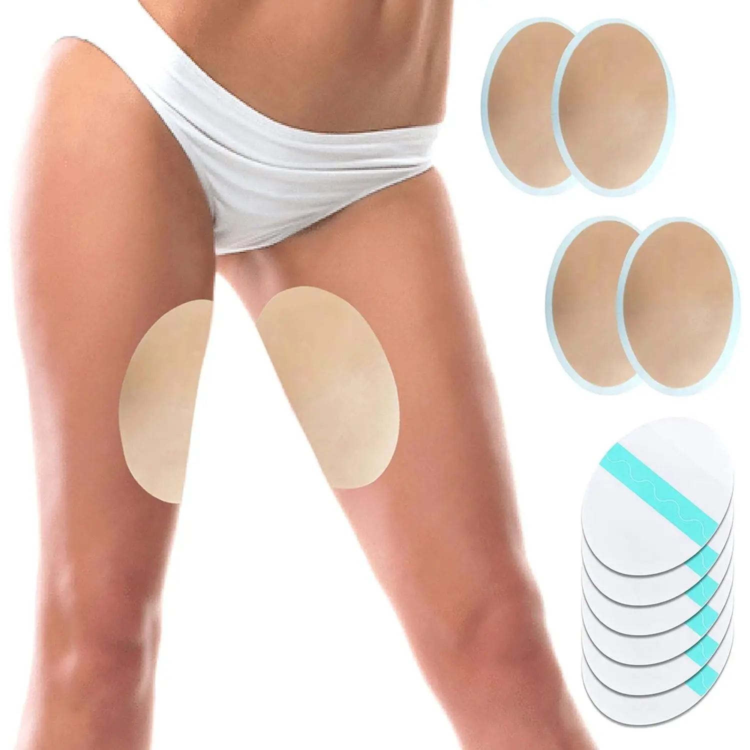 Thigh Inner Anti-Chafing Sticker Self-Adhesive Wear-Resistant Disposable Body Anti-Friction Pads Transparent Ultra-Thin Invisible Patch 12PCS