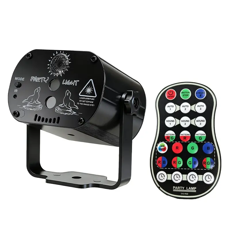 RGB Voice Controlled Party Laser Light, Remote Control Strobe Stage Light, Home Lighting, Holiday Decoration, Christmas, Club, Birthday Gifts, RGB Lights