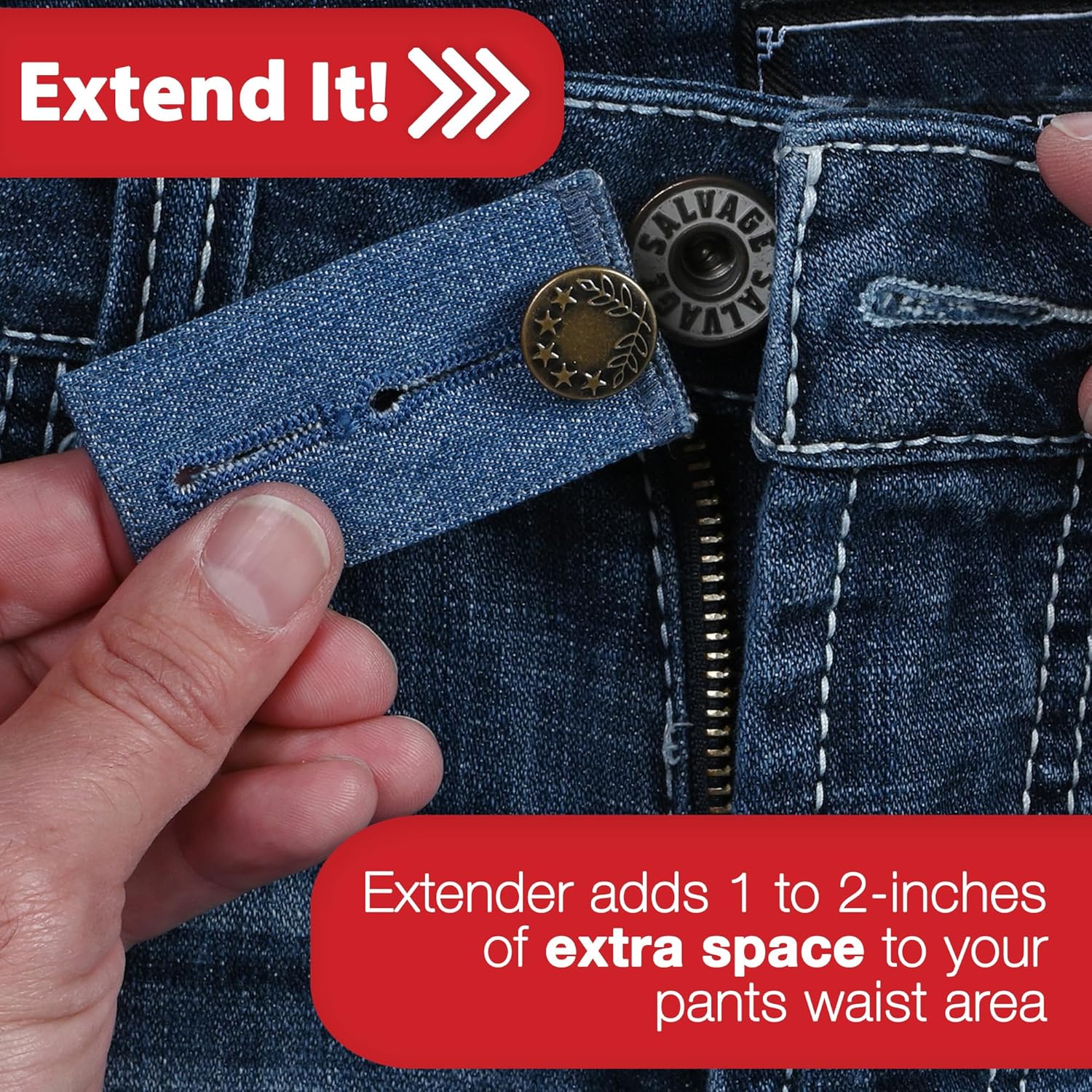 Button Extender for Pants  Extenders for Pants for Men and Women (6- Multiple Styles) Adjustable Jeans Button Extender  Black Metal Hook Pants Khaki Waistband Expander by