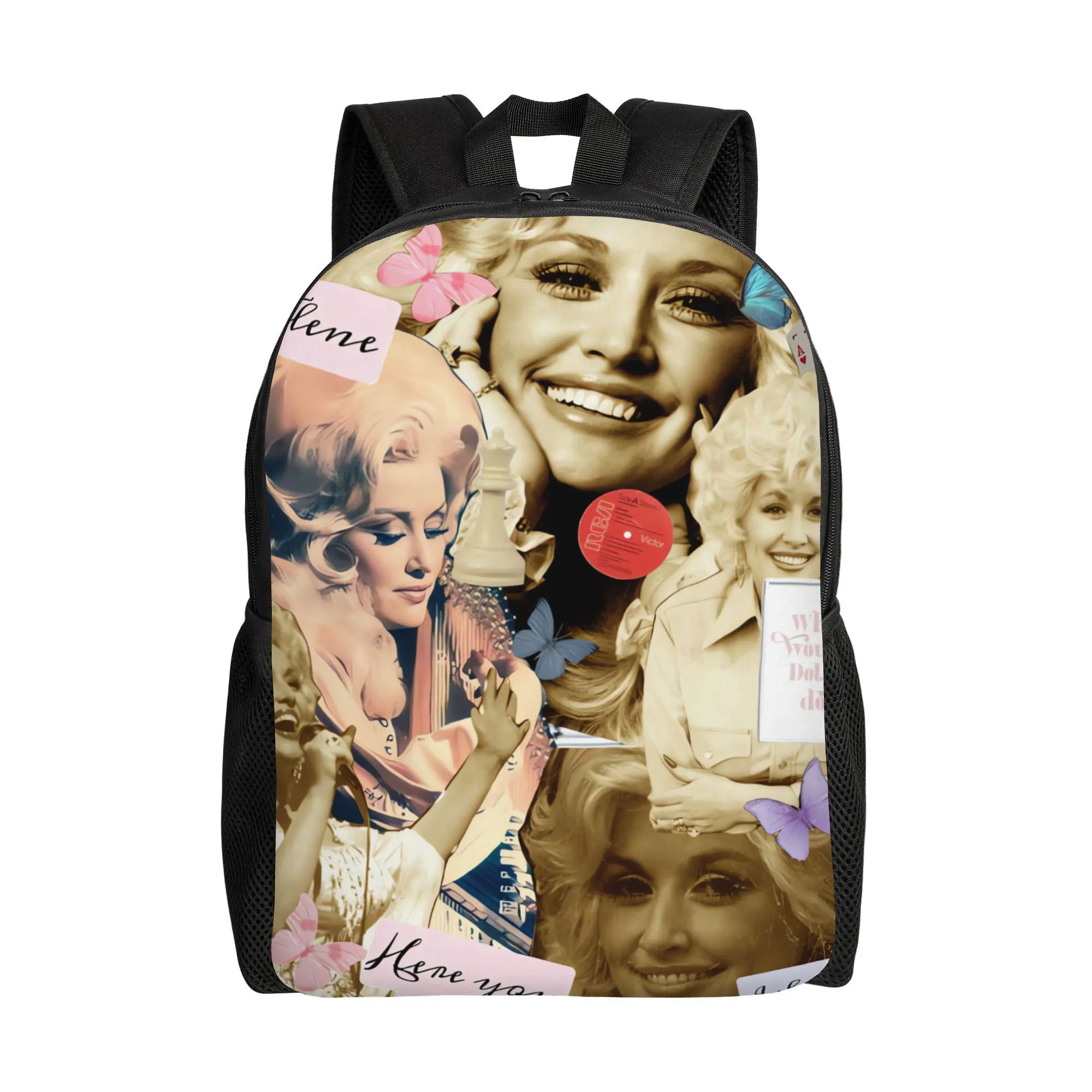 Unisex Dolly Parton Regional Print Oxford Cloth Backpack - Basic 1-Layer Synthetic Casual Bag, Back to School, Travel-Friendly, Hand Wash Only