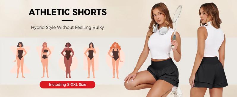 Danedvi Womens High Waisted Athletic Shorts Ruffle Tiered Running Workout Tennis Shorts with Build in Shorts Danedvi Womens High Waisted Athletic Shorts Ruffle Tiered Running Workout Tennis Shorts with Build in Shorts